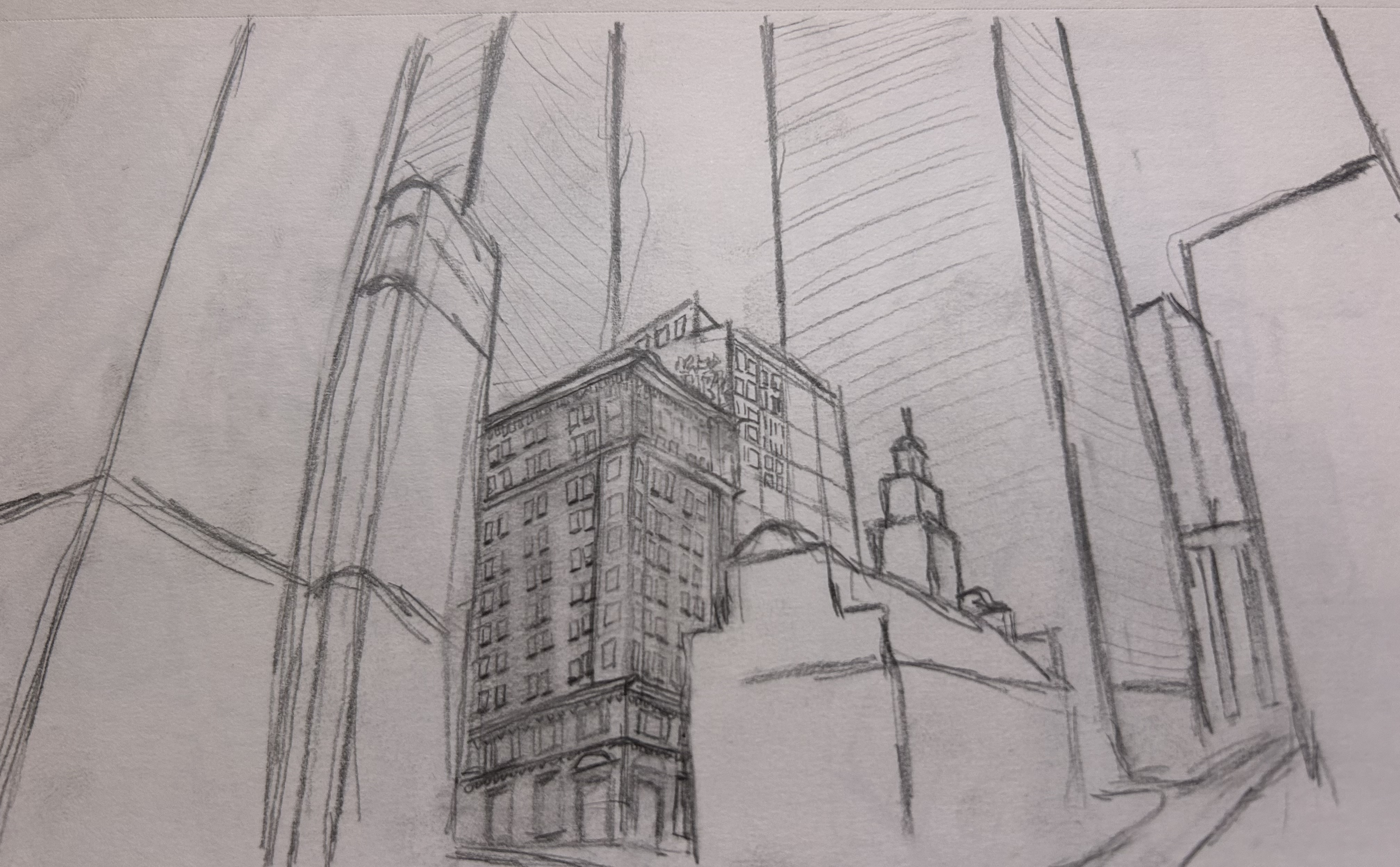 Sketch of skyscrapers